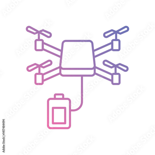 Drone Charging vector icon stock illustration