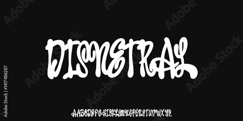 Abstract Font. Groovy Font. Graffiti Font. Creative Hand Drawn Uppercase, Street Art Classic Lettering Fashion Designs Typography modern decorative vintage concept vector illustration