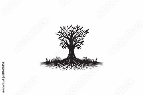 A Plane tree vector silhouette image adobe illustrator .eps