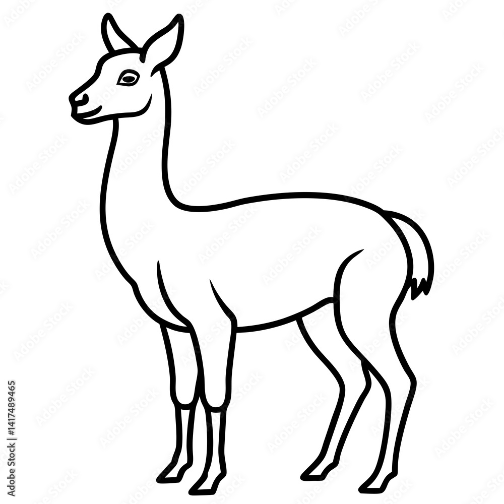 Elegant Vicuna One-Line Vector Masterpiece Elegant Vicuna One-Line Vector Masterpiece
