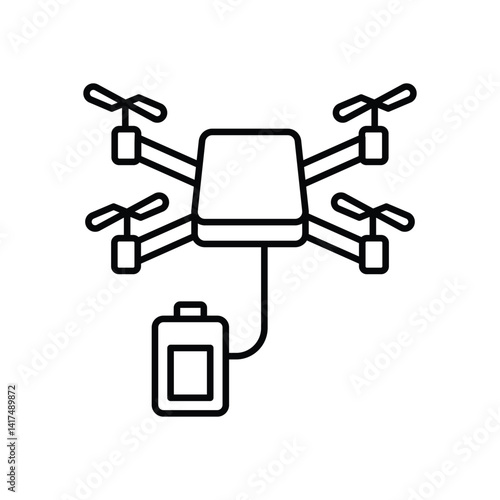 Drone Charging vector icon stock illustration