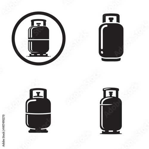 Gas Cylinder Silhouette Icon