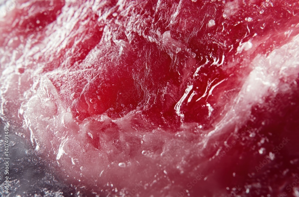 Super macro shot of a frozen raw lamb leg, icy surface texture, Super macro shot of a frozen raw lamb leg, icy surface texture,