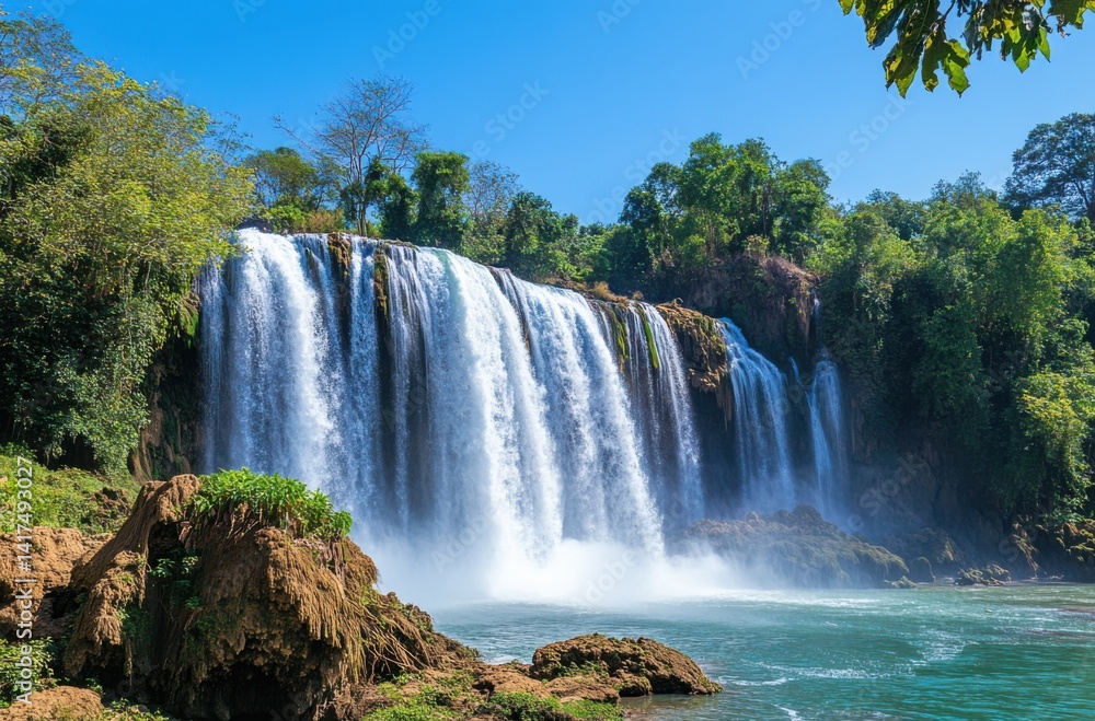 Fototapeta premium The impressive Khone Phapheng Falls, the largest waterfall