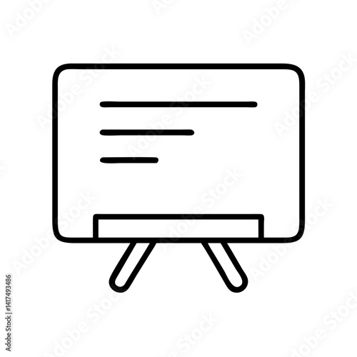 Whiteboard presentation icon vector illustration for business education and teaching concept design element
