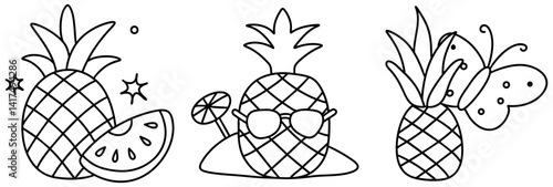 Pineapples are fun and vibrant fruits that bring joy and creativity to any design, perfect for summer themes