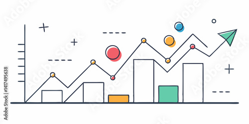 A minimalist line art illustration of a graph with a fluctuating line, representing business performance metrics.

