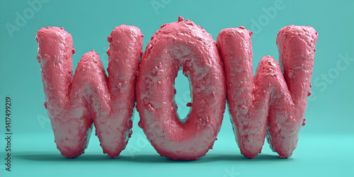 3D Pink Wow Text Render