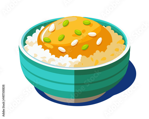 Curry rice no background vector file.