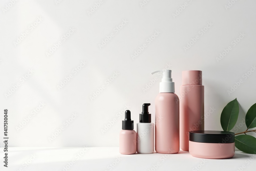 Clean, minimalist white backdrop for cosmetics , pristine, professional Clean, minimalist white backdrop for cosmetics , pristine, professional