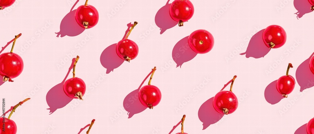 Bunch of ripe red cherries gathered together creating a delicious and tempting display Bunch of ripe red cherries gathered together creating a delicious and tempting display