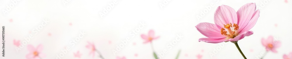 Isolated flower on white background with delicate petals, isolated flower, soft, floral Isolated flower on white background with delicate petals, isolated flower, soft, floral