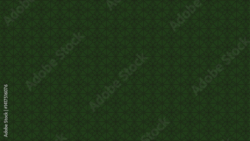 pattern of green flower line art  with dark green color version3, 