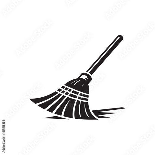 Broom icon Flat Vector silhouette