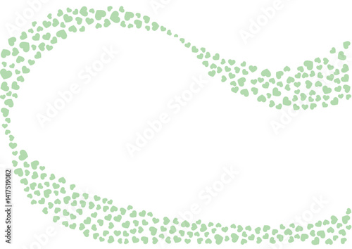 ハート柄の背景 緑系の単色 ハート