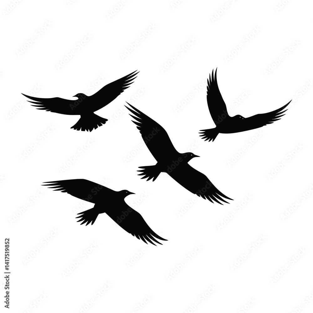 Fototapeta premium Birds minimalist silhouette design