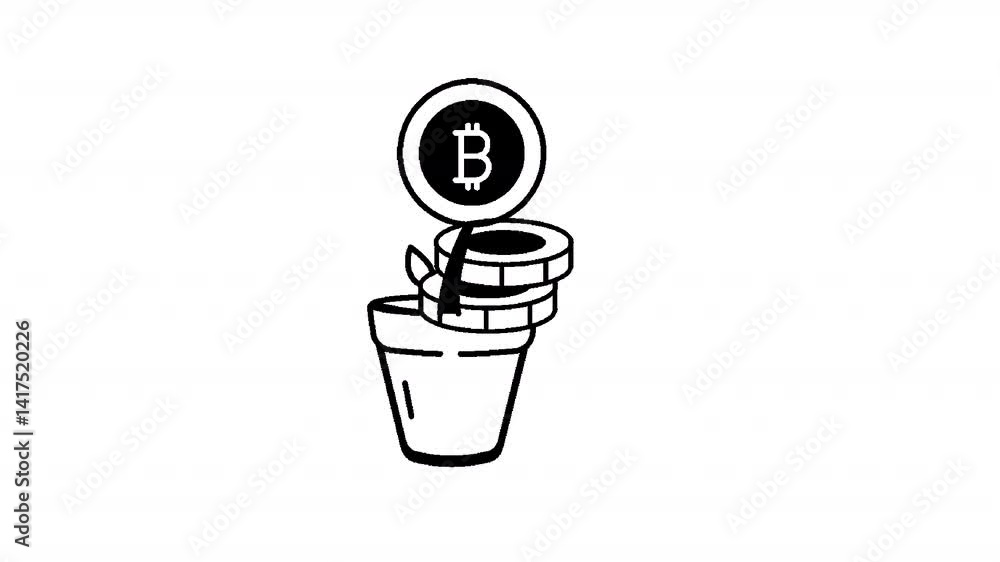 Bitcoin Growth Animation Bitcoin Growth Animation
