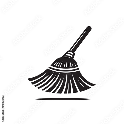 Broom icon Flat Vector silhouette