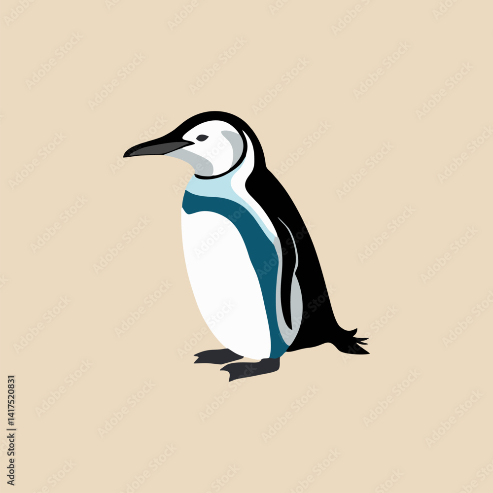 Obraz premium Modern penguin trail logo template with clean silhouette and minimal shapes
