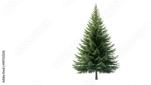 Douglas Fir Tree on White Background - Nature Beauty Stock Photo
