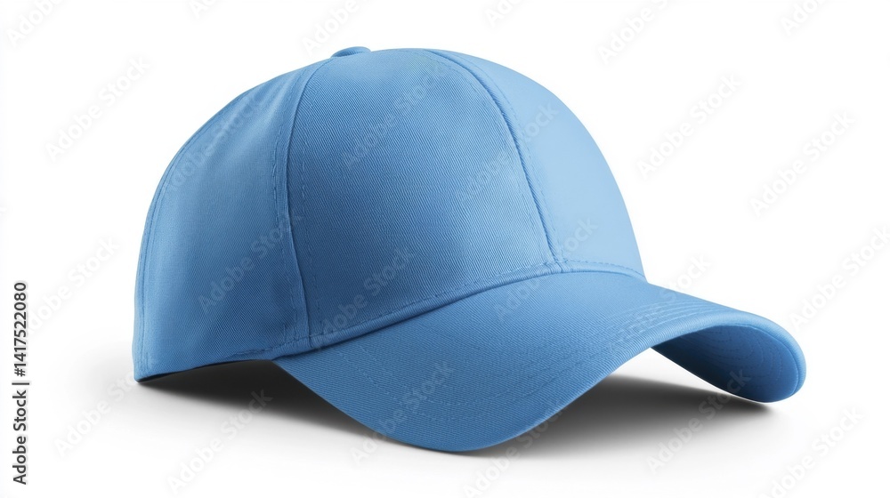 Fototapeta premium Blue cap mockup isolated on white background. Generative AI