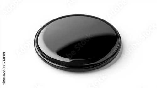Black Round Badge Mockup. Generative AI