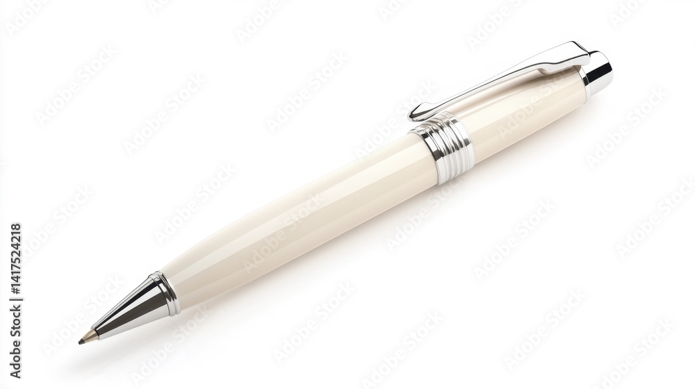 Ivory pen mockup on white background. Generative AI Ivory pen mockup on white background. Generative AI