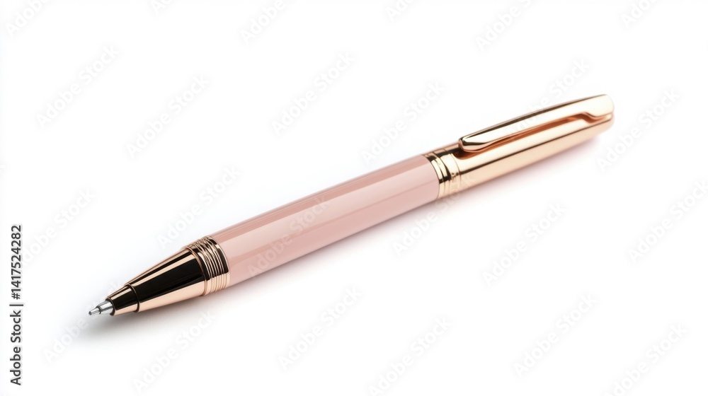 Elegant Dusty Rose Pen on White Background. Generative AI Elegant Dusty Rose Pen on White Background. Generative AI
