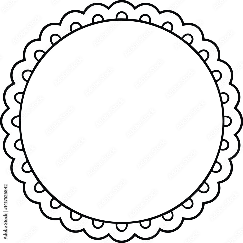 Scalloped Heart Frame Vector | Romantic Border, Cute Label & Love-Themed Icon Scalloped Heart Frame Vector | Romantic Border, Cute Label & Love-Themed Icon