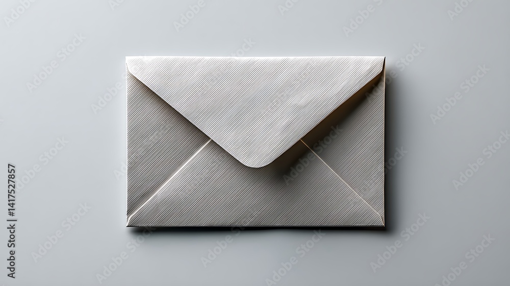 Elegant White Envelope on a Soft Gray Surface for Mailing and Communication Needs Elegant White Envelope on a Soft Gray Surface for Mailing and Communication Needs