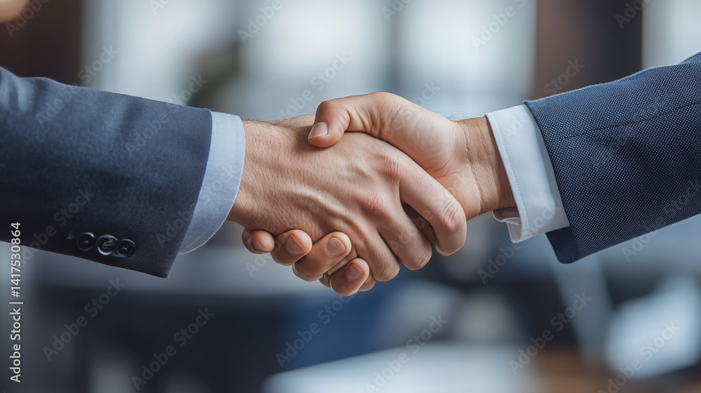 a businessman shaking hands with a client after a successful deal in a modern office a businessman shaking hands with a client after a successful deal in a modern office