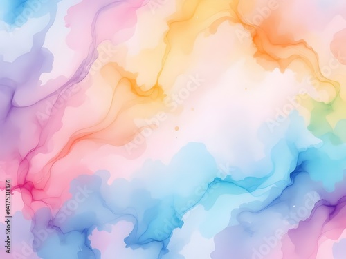 Pastel rainbow watercolor textures, used for baby shower designs or wellness brands
