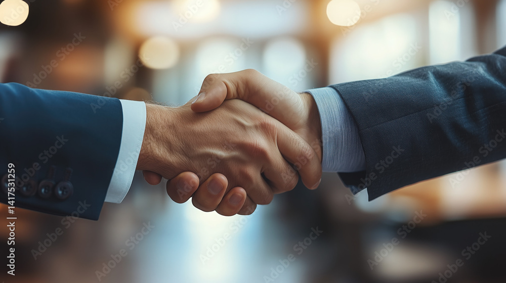 a businessman shaking hands with a client after a successful deal in a modern office a businessman shaking hands with a client after a successful deal in a modern office
