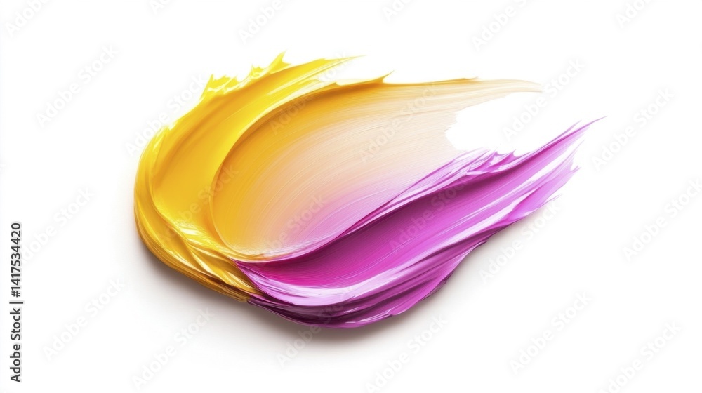 Dawn color brush stroke isolated on white background. Generative AI