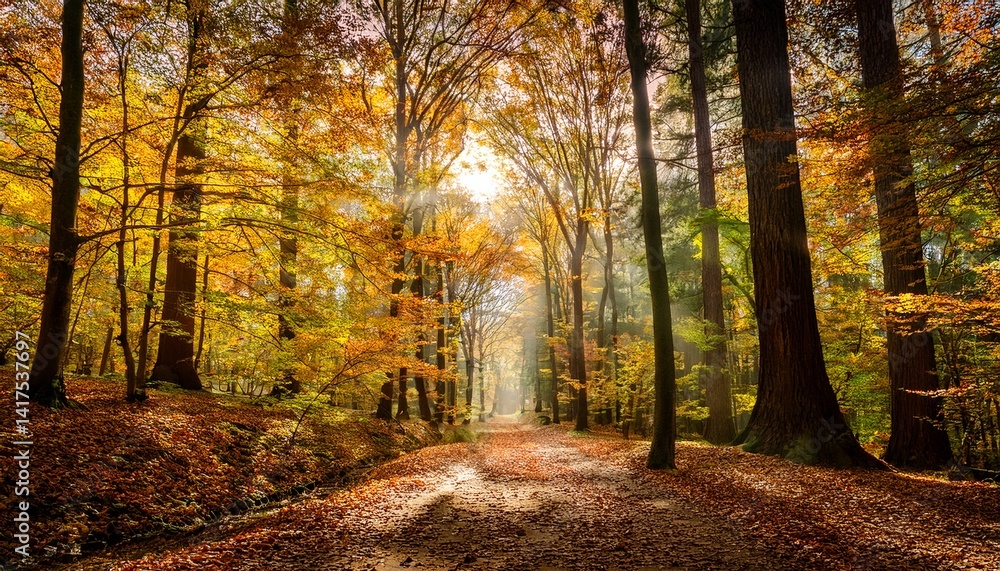 Obraz premium A walk in the forest in autumn