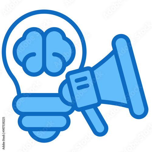 Marketing Ability Blue Fill, Creative idea of marketing