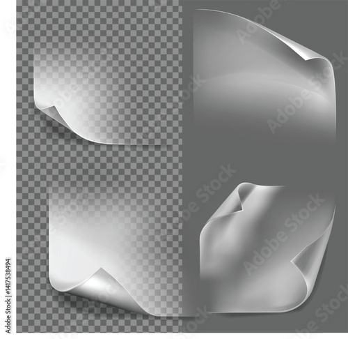 Transparent papers effect Or glass Effects