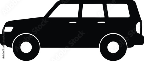 SUV Linework black silhouette vector, Car black symbol
