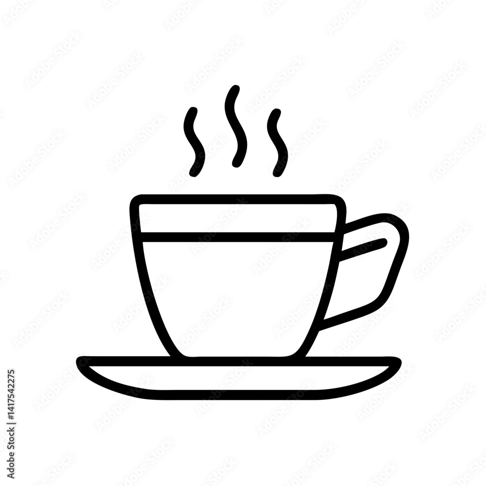 Coffee Mug on Plate Icon Design Coffee Mug on Plate Icon Design