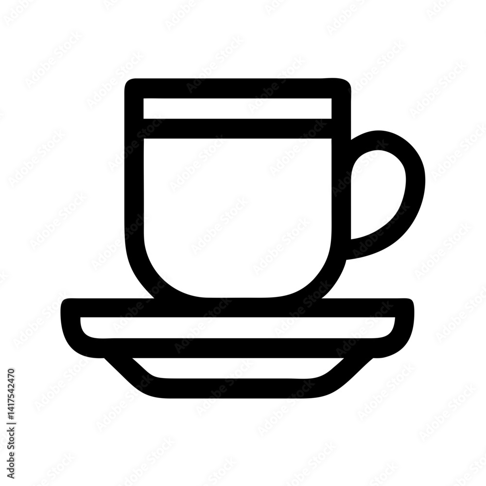 Coffee Mug on Plate Icon Design Coffee Mug on Plate Icon Design