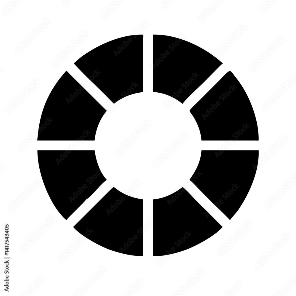 Color Wheel with Segment Divisions Icon Design Color Wheel with Segment Divisions Icon Design