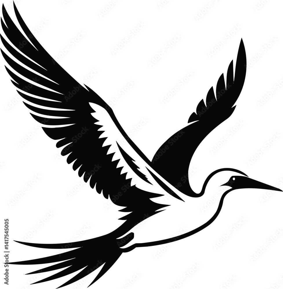 Fototapeta premium Booby Bird Silhouette in Mid Flight