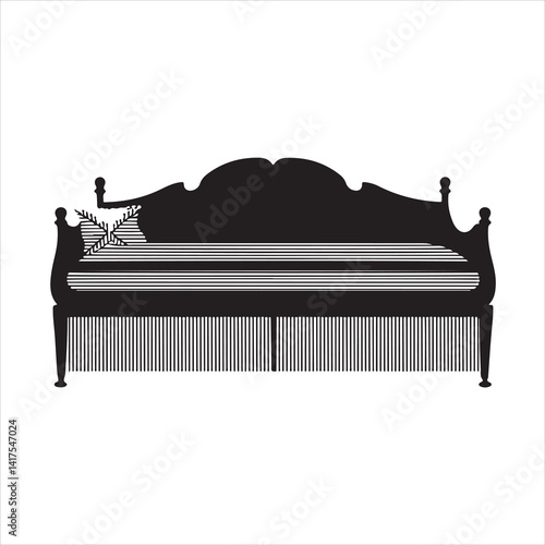 daybed icon black silhouette
