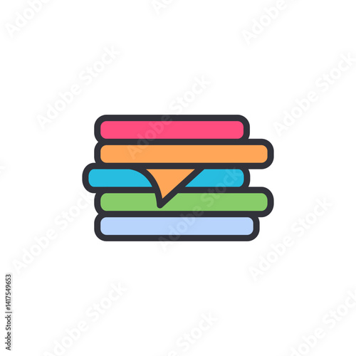 Blanket colored icons, minimalist vector illustration ,simple transparent graphic element .Isolated on white background