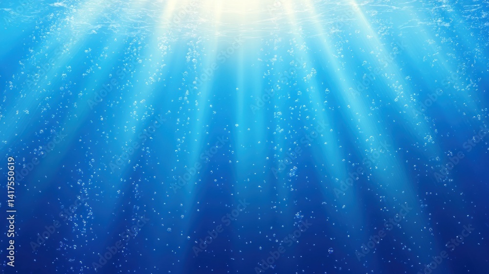 Underwater Serenity: Sunbeams Dance Through Azure Depths Underwater Serenity: Sunbeams Dance Through Azure Depths