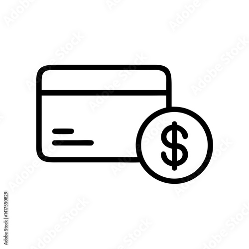 Credit Card Payment with Dollar Symbol Icon Design
