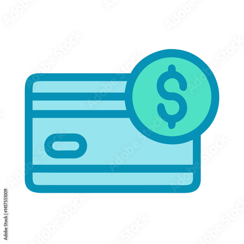 Credit Card Payment with Dollar Symbol Icon Design