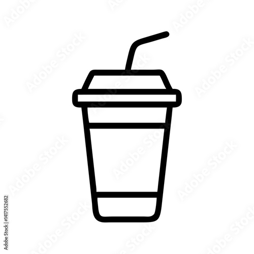 Cup with Straw and Lid Icon Design