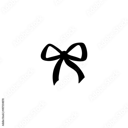 Hand drawn ribbon bow silhouette 