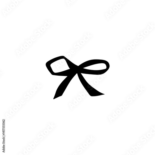 Hand drawn ribbon bow silhouette 